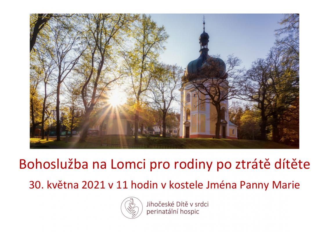 Plakát Bohoslužba na Lomci pro rodiny po ztrátě dítěte