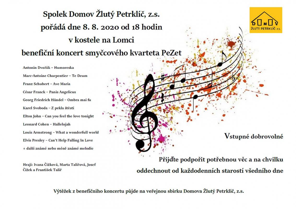 Plakát Benefiční koncert smyčcového kvarteta PeZet